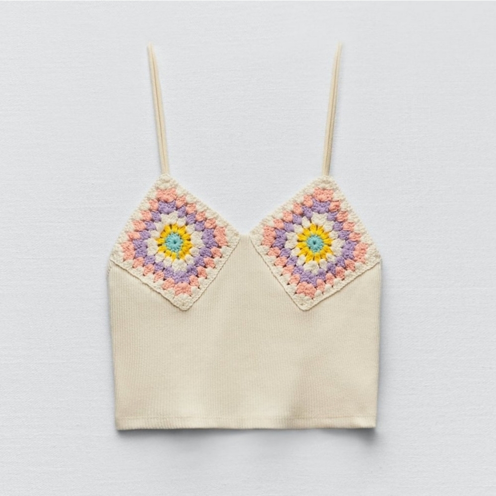 ZARA CROCHET CROP TOP CAMISOLE